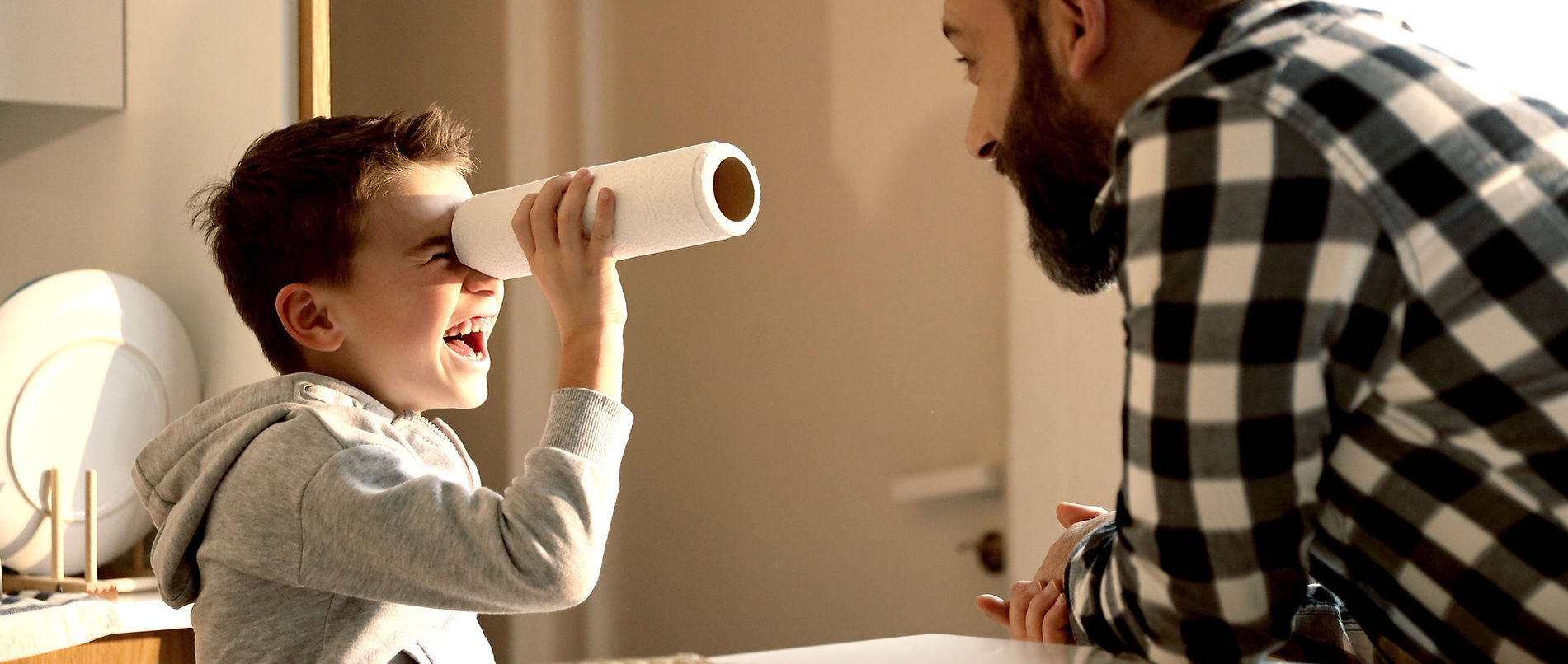 Father and Son Playing